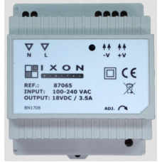 Alimentador DIN compatible para Videoporteros 18V 63W 3,5A IXON
